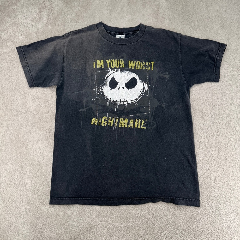 Vintage Disney Nightmare Before Christmas Shirt Mens Sz M Black Preowned Faded